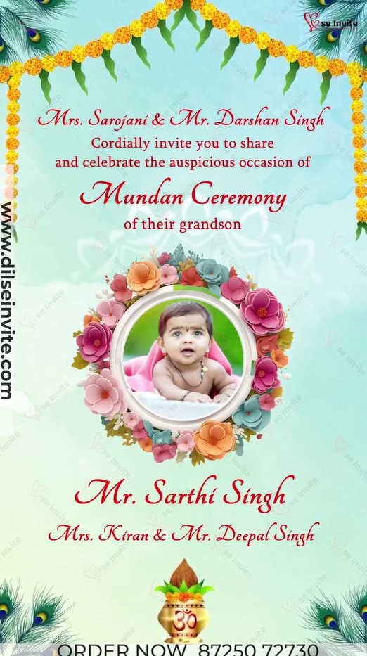 Mundan Ceremony Invitation – A Sacred Step with Blessings and Joy