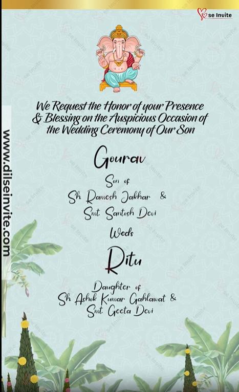 Cultural Wedding Invite