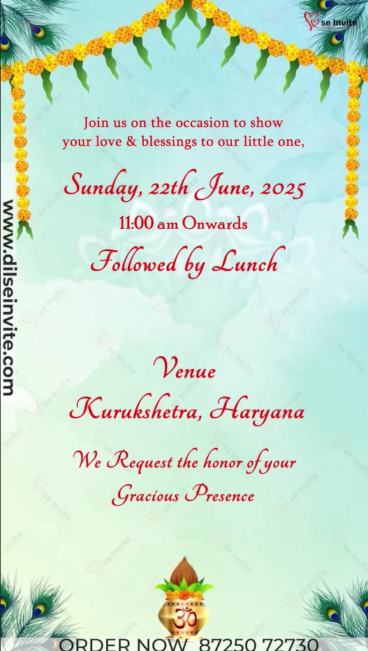 Mundan Ceremony Invitation – A Sacred Step with Blessings and Joy