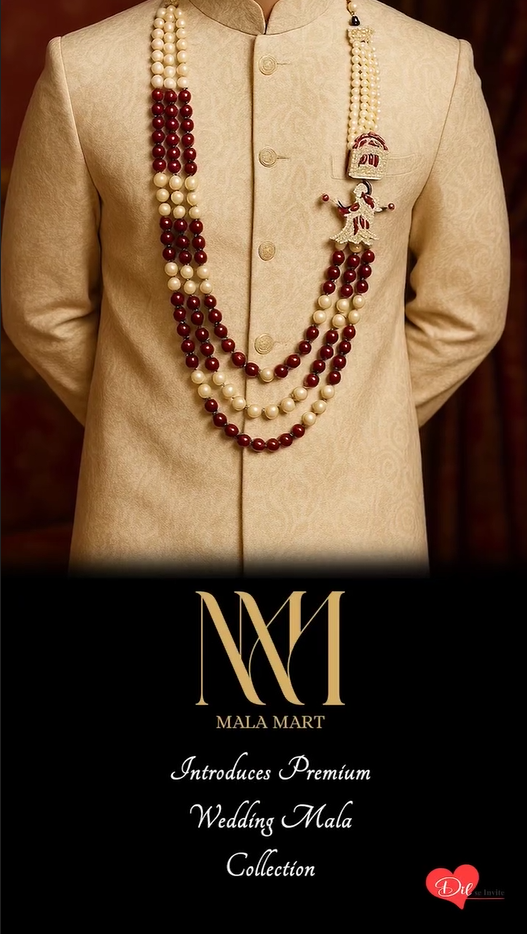 Heritage Groom Mala – Maroon Royal