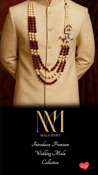 Heritage Groom Mala – Maroon Royal