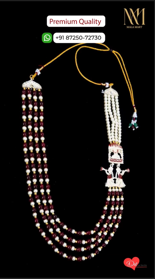 Heritage Groom Mala – Maroon Royal