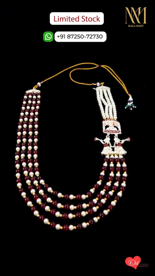 Heritage Groom Mala – Maroon Royal