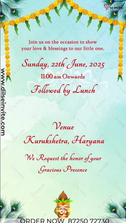 Mundan Ceremony Invitation – A Sacred Step with Blessings and Joy
