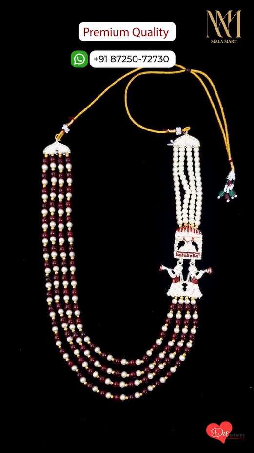 Heritage Groom Mala – Maroon Royal