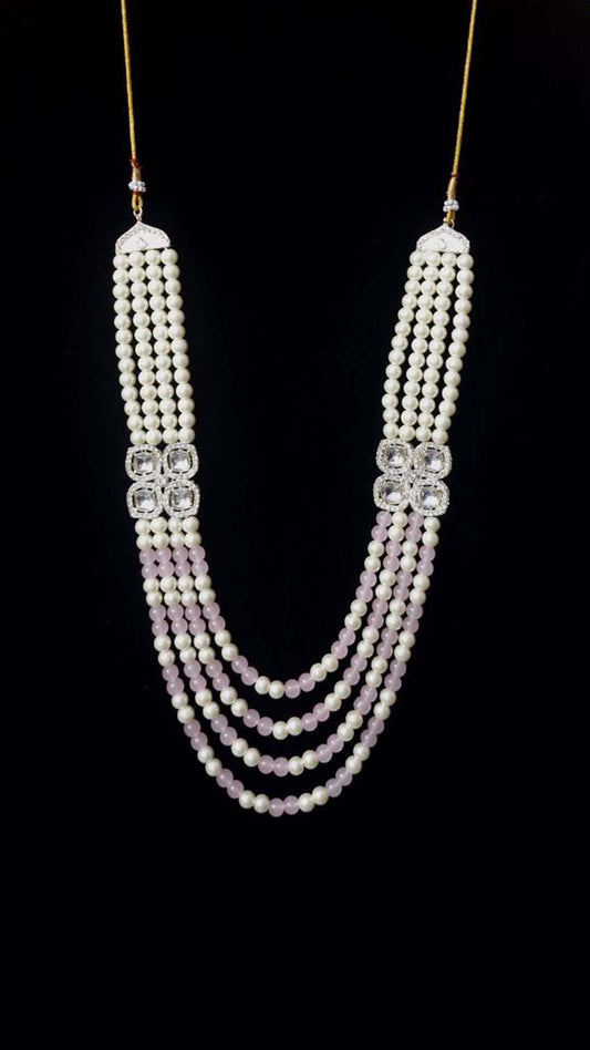 Ivory & Baby Pink Pearl Mala