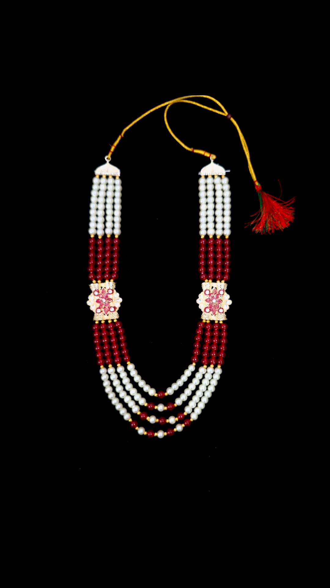 Crimson Blossom Pearl Mala