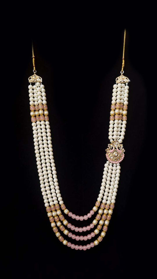 White & Baby Pink Stone Mala