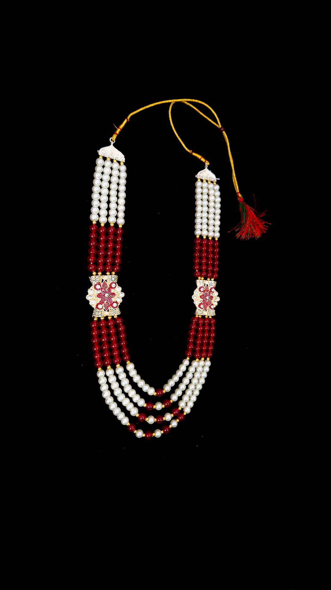 Crimson Blossom Pearl Mala