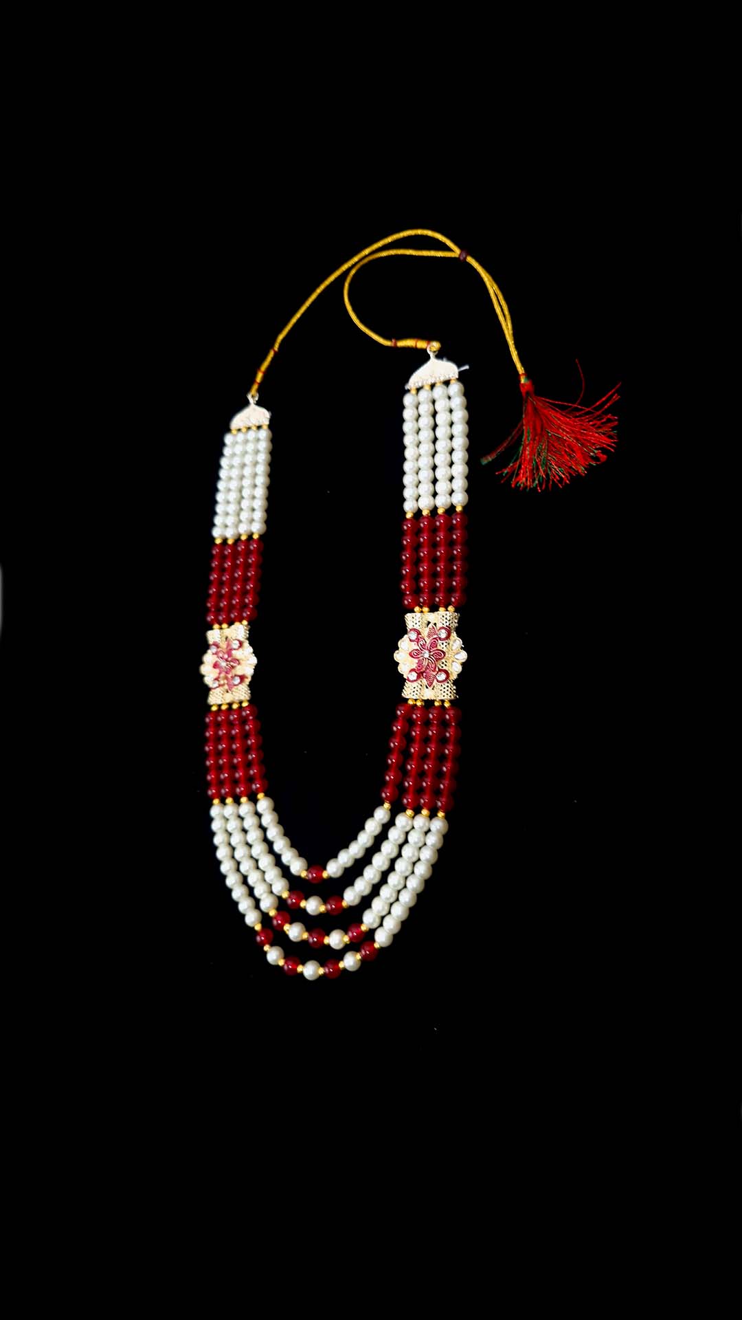 Crimson Blossom Pearl Mala