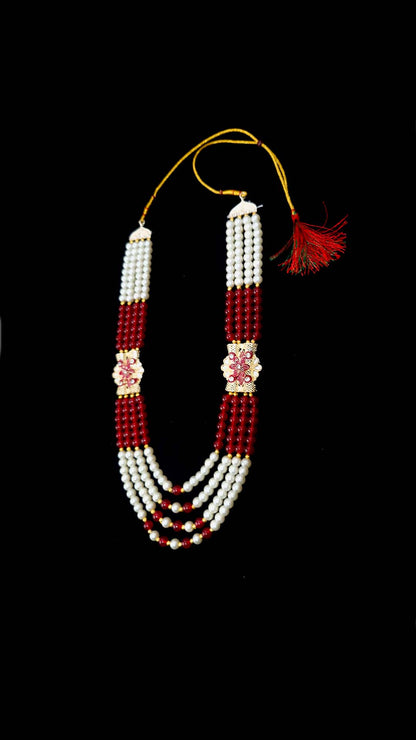 Crimson Blossom Pearl Mala