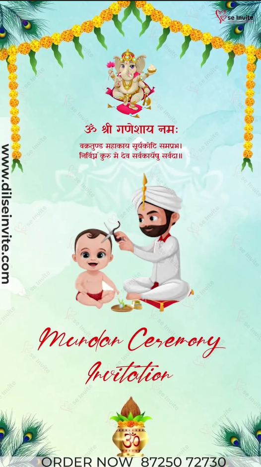 Mundan Ceremony Invitation – A Sacred Step with Blessings and Joy