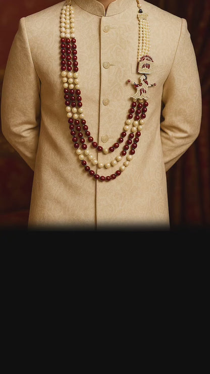 Heritage Groom Mala – Maroon Royal